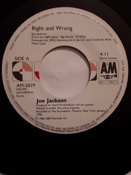 Joe Jackson - Right And Wrong (7", Single) (Very Good Plus (VG+)) - Image 3