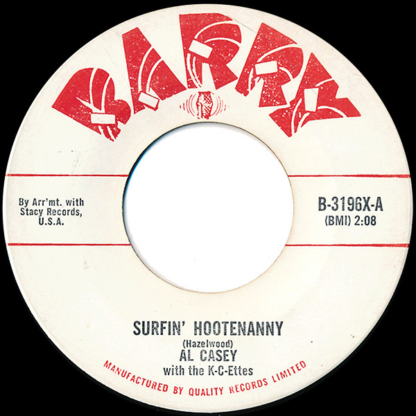 Al Casey (2) With The K-C-Ettes - Surfin' Hootenanny (7", Single) (Very Good (VG))