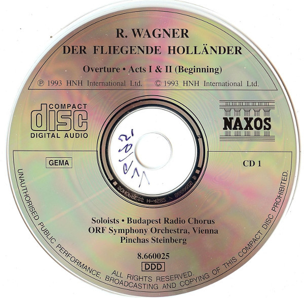 R. Wagner*, Budapest Radio Chorus*, ORF Symphony Orchestra*, Pinchas Steinberg - Der Fliegende Holländer (2xCD) (Near Mint (NM or M-)) - Image 4