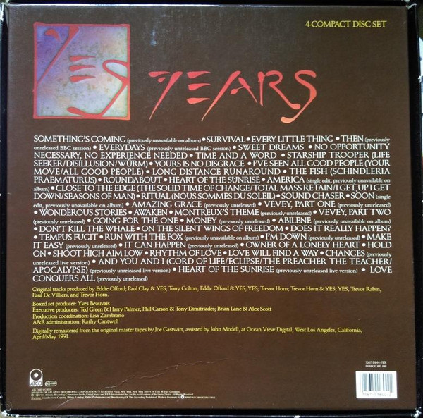 Yes - Yes Years (4xCD, Comp + Box, Comp) (Near Mint (NM or M-)) - Image 2