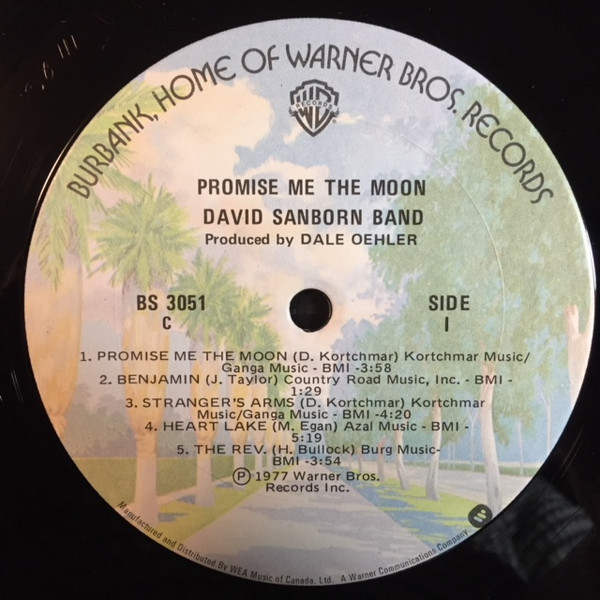 David Sanborn Band - Promise Me The Moon (LP, Album) (Very Good Plus (VG+)) - Image 3