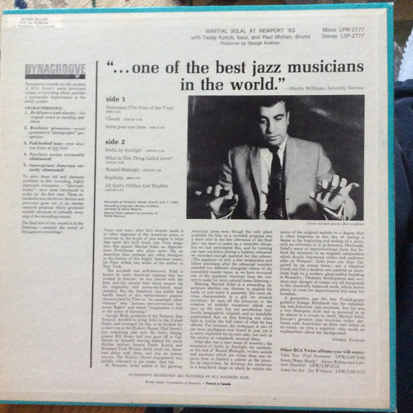 Martial Solal - At Newport '63 (LP, Album) (Very Good Plus (VG+)) - Image 2
