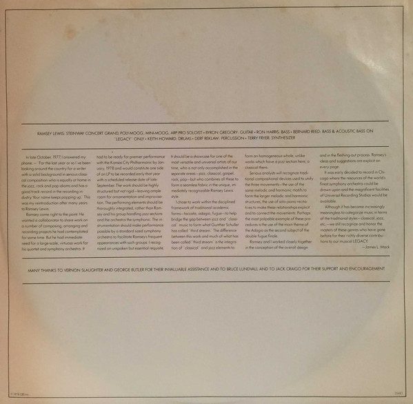 Ramsey Lewis - Legacy (LP, Album) (Mint (M)) - Image 3