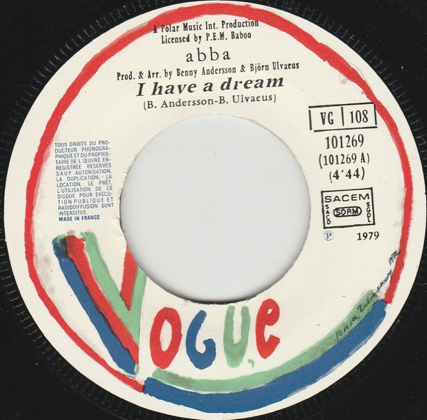 ABBA - I Have A Dream (7", Single) (Very Good Plus (VG+)) - Image 3
