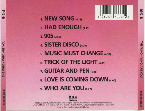 The Who - Who Are You (CD, Album, RE) (Mint (M)) - Image 2