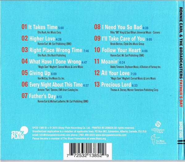 Ronnie Earl & The Broadcasters* - Father's Day (CD, Album) (Near Mint (NM or M-)) - Image 2