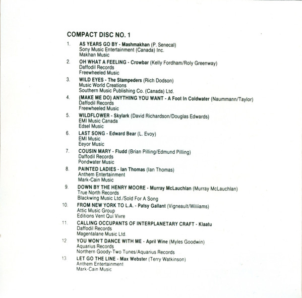 Various - The Best Of Canadian Rock (2xCD, Comp, Club) (Near Mint (NM or M-)) - Image 2