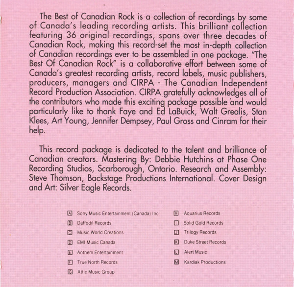Various - The Best Of Canadian Rock (2xCD, Comp, Club) (Near Mint (NM or M-)) - Image 4