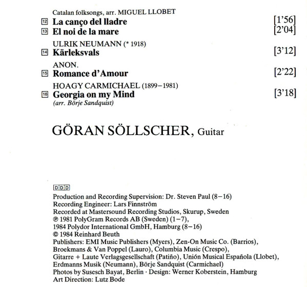 Göran Söllscher - Cavatina (CD, Comp) (Near Mint (NM or M-)) - Image 4