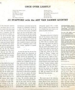 Alternative view of Jo Stafford With The Art Van Damme Quintet - Once Over Lightly (LP, Album, Mono) (Very Good Plus (VG+))