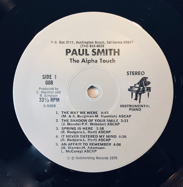Paul Smith (5) - The Alpha Touch (LP, Album) (Near Mint (NM or M-)) - Image 3