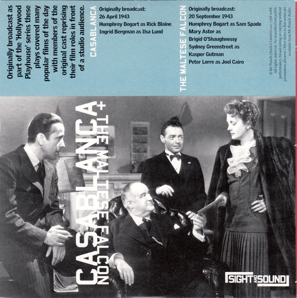 Humphrey Bogart, Ingrid Bergman, Mary Astor, Sydney Greenstreet, Peter Lorre - Casablanca + The Maltese Falcon (CD, Comp) (Mint (M)) - Image 2