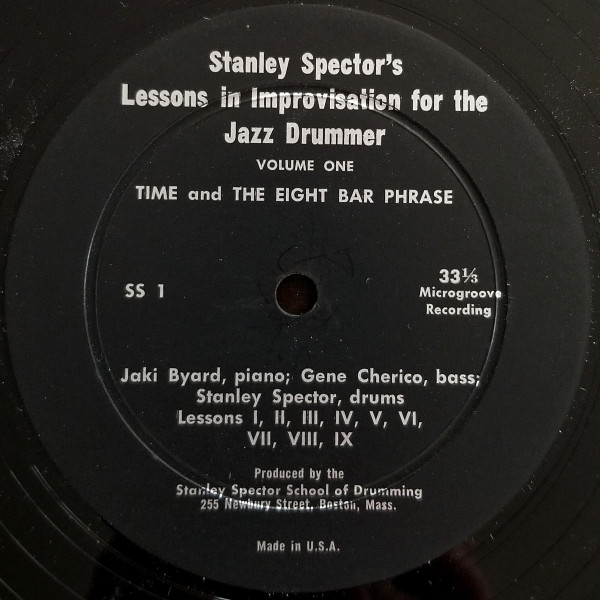 Stanley Spector - Stanley Spector's Lessons In Improvisation For The Jazz Drummer Volume One - Time And The Eight Bar Phrase (12") (Very Good Plus (VG+))