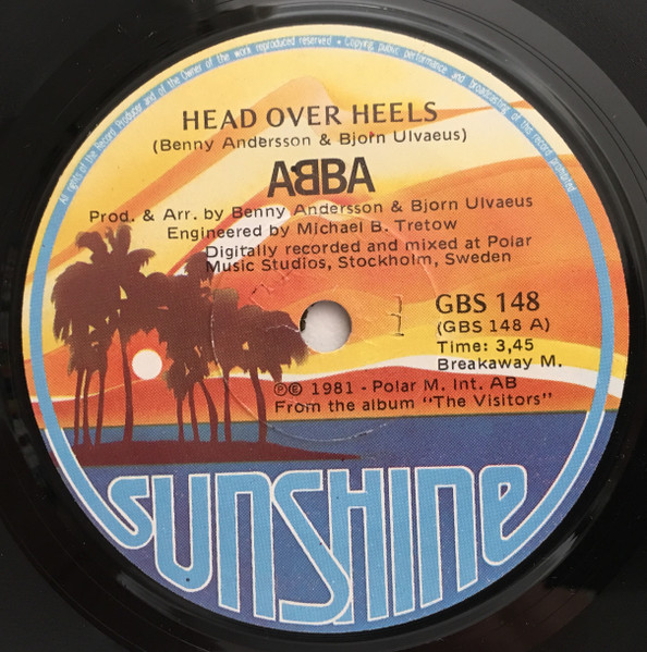 ABBA - Head Over Heels / The Visitors (7", Single) (Very Good Plus (VG+)) - Image 2