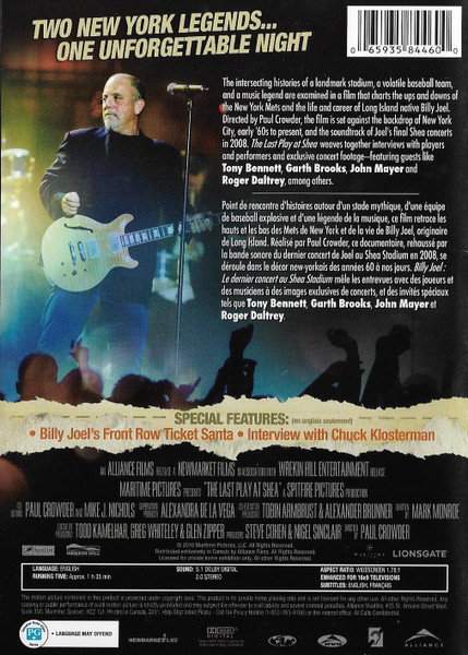 Billy Joel - The Last Play At Shea (The Documentary Film) (DVD-V, Multichannel, NTSC, Dol) (Mint (M)) - Image 2