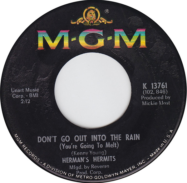 Herman's Hermits - Don't Go Out Into The Rain (You're Going To Melt) (7", Single) (Very Good (VG))