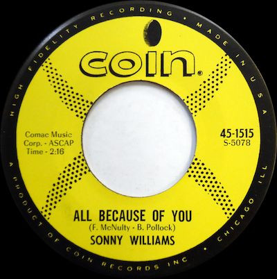 Sonny Williams - Nobody Else (7", Single) (Very Good Plus (VG+)) - Image 2