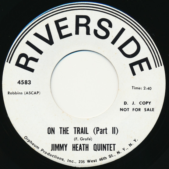Jimmy Heath Quintet - On The Trail (7", Promo) (Very Good Plus (VG+)) - Image 2