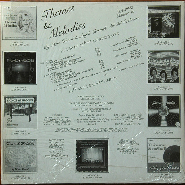 Marc Huard & Angèle Renaud - Themes & Melodies, Volume 10 (LP, Album) (Very Good Plus (VG+)) - Image 2