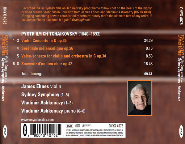 Tchaikovsky*, James Ehnes, Vladimir Ashkenazy, Sydney Symphony*-1