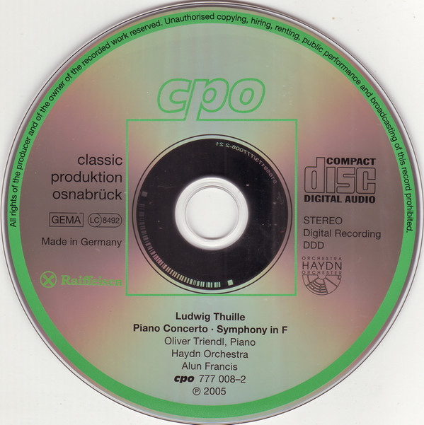 Ludwig Thuille - Oliver Triendl ∙ Haydn Orchestra* ∙ Alun Francis-2
