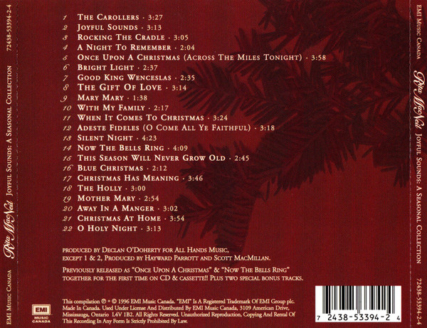 Rita MacNeil - Joyful Sounds - A Seasonal Collection (CD, Comp, RE) (Near Mint (NM or M-)) - Image 2