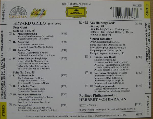 Edvard Grieg - Berliner Philharmoniker, Herbert von Karajan-1