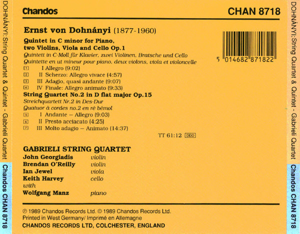 Dohnányi*, Gabrieli String Quartet*, Wolfgang Manz-1