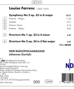 Louise Farrenc – NDR Radiophilharmonie, Johannes Goritzki-1