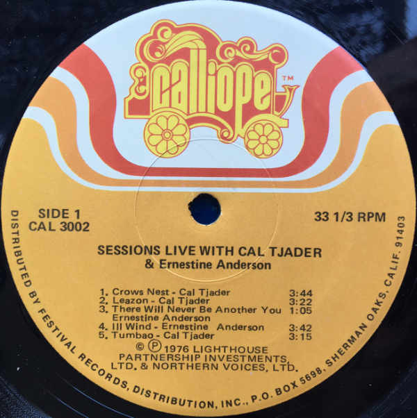 Cal Tjader, Chris Connor And Paul Togawa - Sessions, Live (LP) (Very Good Plus (VG+)) - Image 3