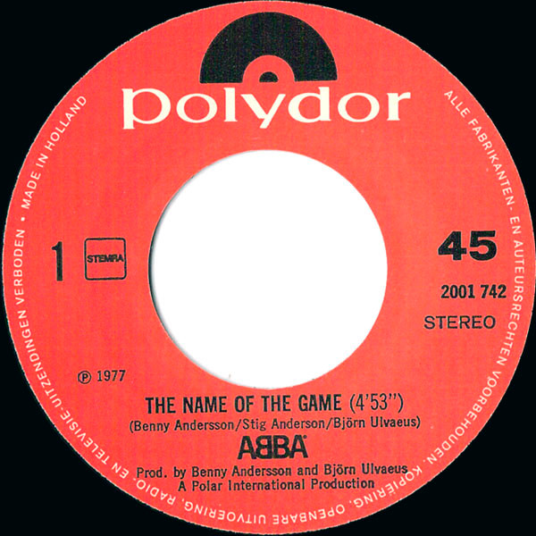 ABBA - The Name Of The Game / I Wonder (Departure) (7", Single) (Very Good Plus (VG+)) - Image 3