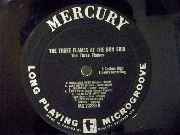 The Three Flames - At The Bon Soir (LP, Mono) (Near Mint (NM or M-)) - Image 2