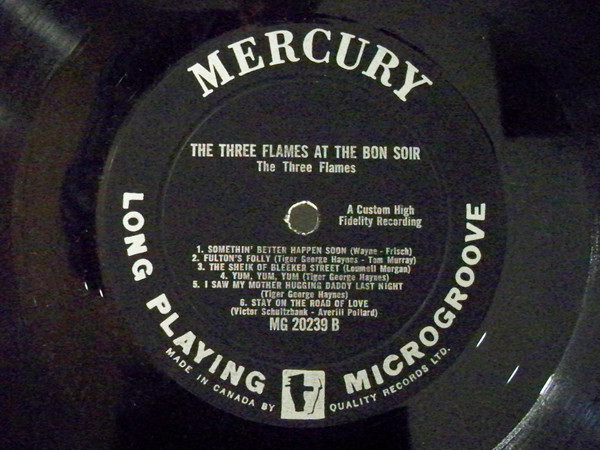 The Three Flames - At The Bon Soir (LP, Mono) (Near Mint (NM or M-)) - Image 3