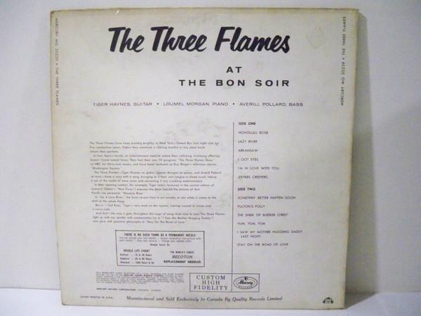 The Three Flames - At The Bon Soir (LP, Mono) (Near Mint (NM or M-)) - Image 4