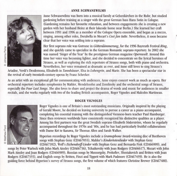 Richard Strauss, Anne Schwanewilms, Roger Vignoles-4