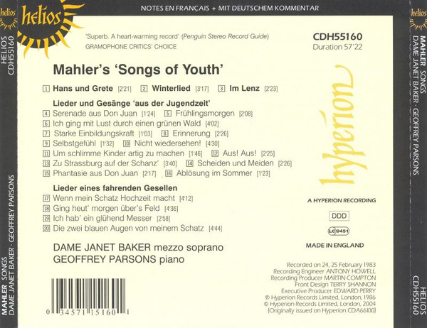 Gustav Mahler - Dame Janet Baker*, Geoffrey Parsons (2)-2
