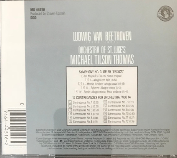 Beethoven* - Orchestra Of St. Luke's, Michael Tilson Thomas-1