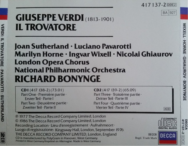 Verdi* - Pavarotti*, Sutherland*, Horne*, Wixell*, Ghiaurov*, National Philharmonic Orchestra, Bonynge*-3