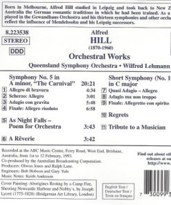 Alfred Hill (2), Queensland Symphony Orchestra, Wilfred Lehmann*-2