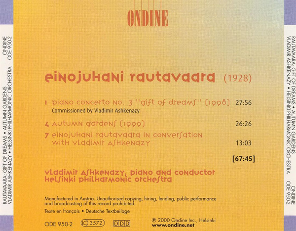Einojuhani Rautavaara / Helsinki Philharmonic Orchestra, Vladimir Ashkenazy-2