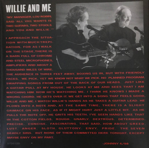 Johnny Cash / Willie Nelson - VH1 Storytellers (CD, Album, RE) (Mint (M)) - Image 2