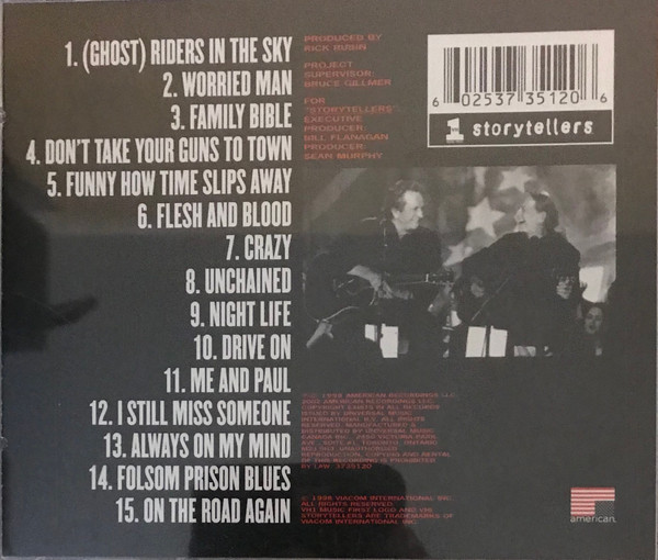 Johnny Cash / Willie Nelson - VH1 Storytellers (CD, Album, RE) (Mint (M)) - Image 3