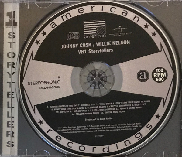 Johnny Cash / Willie Nelson - VH1 Storytellers (CD, Album, RE) (Mint (M)) - Image 4