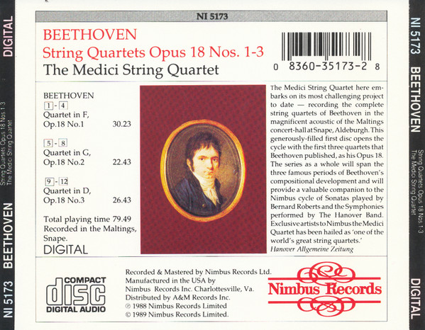 Ludwig van Beethoven, The Medici String Quartet*-1