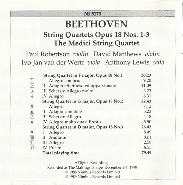 Ludwig van Beethoven, The Medici String Quartet*-4