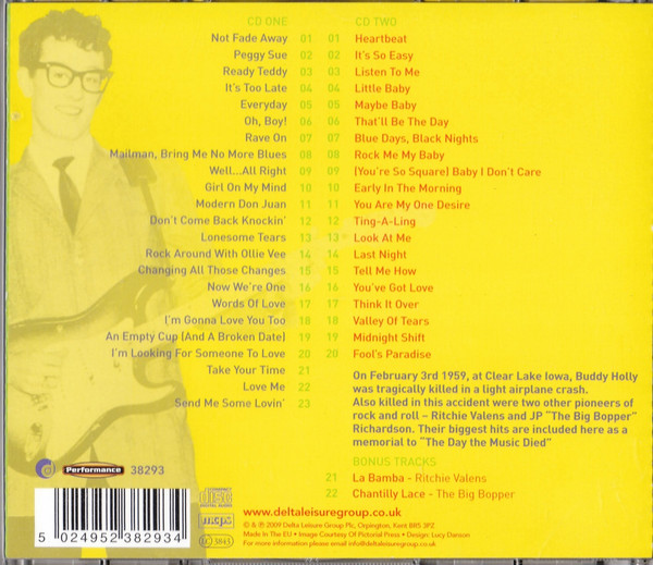Buddy Holly - Heartbeats - The Original Recordings (2xCD, Comp) (Mint (M)) - Image 3