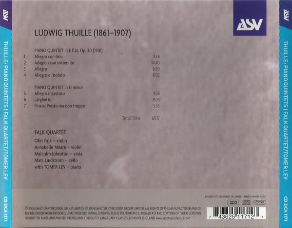 Ludwig Thuille, The Falk Quartet*, Tomer Lev-1