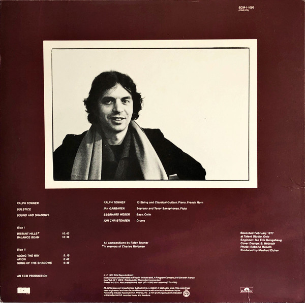 Ralph Towner - Solstice / Sound And Shadows (LP, Album) (Very Good Plus (VG+)) - Image 2