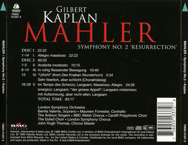 Mahler* : Gilbert Kaplan, Benita Valente, Maureen Forrester, London Symphony Orchestra & Chorus*-1