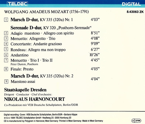 Wolfgang Amadeus Mozart - Staatskapelle Dresden, Nikolaus Harnoncourt-1